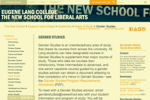 Gender Studies at Eugene Lang College
