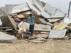 A demolished house in the unrecognized Bedouin village of Al-Araqeeb, few days after all the houses of the village were demolished by Israeli law enforcements, July 31, 2010 © Emanuel Yellin | Wikimedia Commons