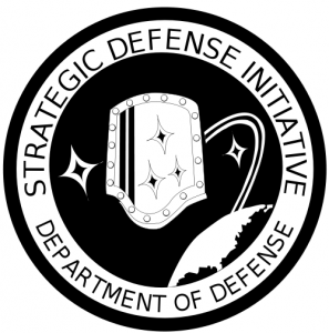 Strategic Defense Initiative aka "Star Wars" logo © U.S federal government | Biography of Lt Gen James A. Abrahamson, USAF