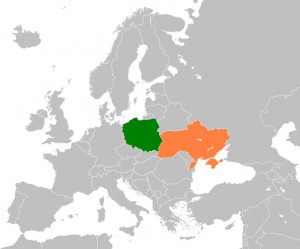 Map showing Poland in Green and Ukraine in Orange © Dancingwombatsrule | Wikimedia Commons
