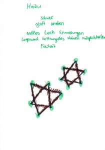 Haiku and drawing exercise by a child visiting the Holocaust Memorial in Berlin © Unknown child | Irit Dekel