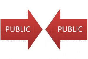 Publics facing each other in battle © Naomi Gruson Goldfarb