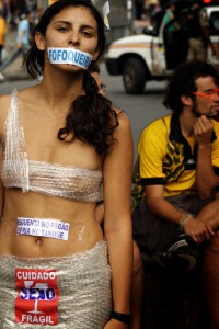 A woman protests at March das vadias (Slutwalk) in Brazil, 2012 © Maria Objetiva | Flickr