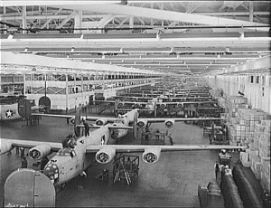 B-24 Liberator bombers in production at Willow Run during WWII © Howard R. Hollem | Library of Congress