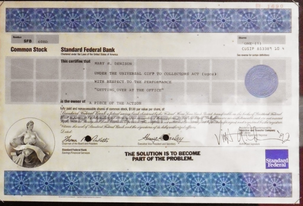 "A Piece of the Action (for Mary M. Denison)" (1992) © Vince Carducci