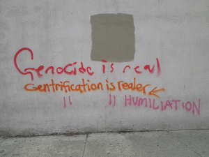 One of many examples of anti-gentrification graffiti found in New York © Gerard Flynn | Flickr