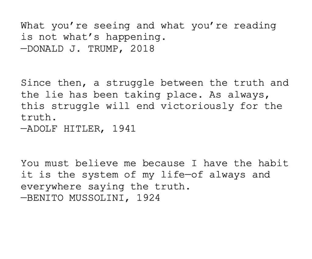 Lies are back in power