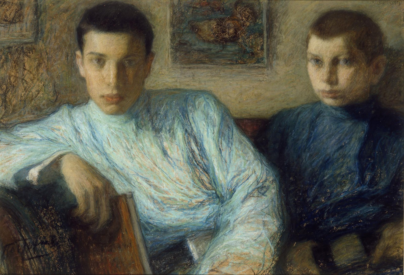 Boris Pasternak (left) with his brother Alexander. Painting by their father, Leonid Pasternak