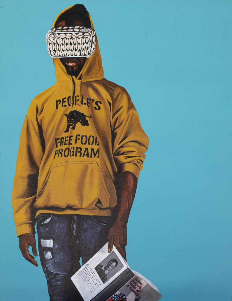 Image credit: Notes of a Native Son by Dr. Fahamu Pecou (2020), Collection: Trapademia II: Lit, Acrylic on Canvas.