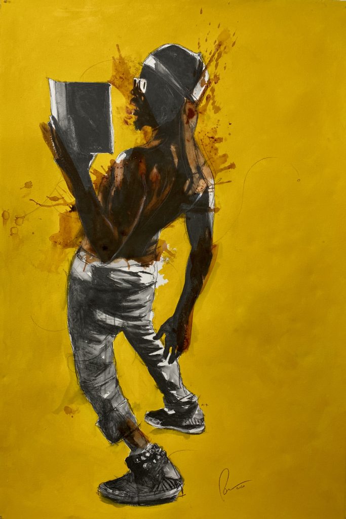 Image credit: Protagonist 1 by Dr. Fahamu Pecou (2020), Collection: Trapademia II: Lit, Graphite and Acrylic on Canvas,