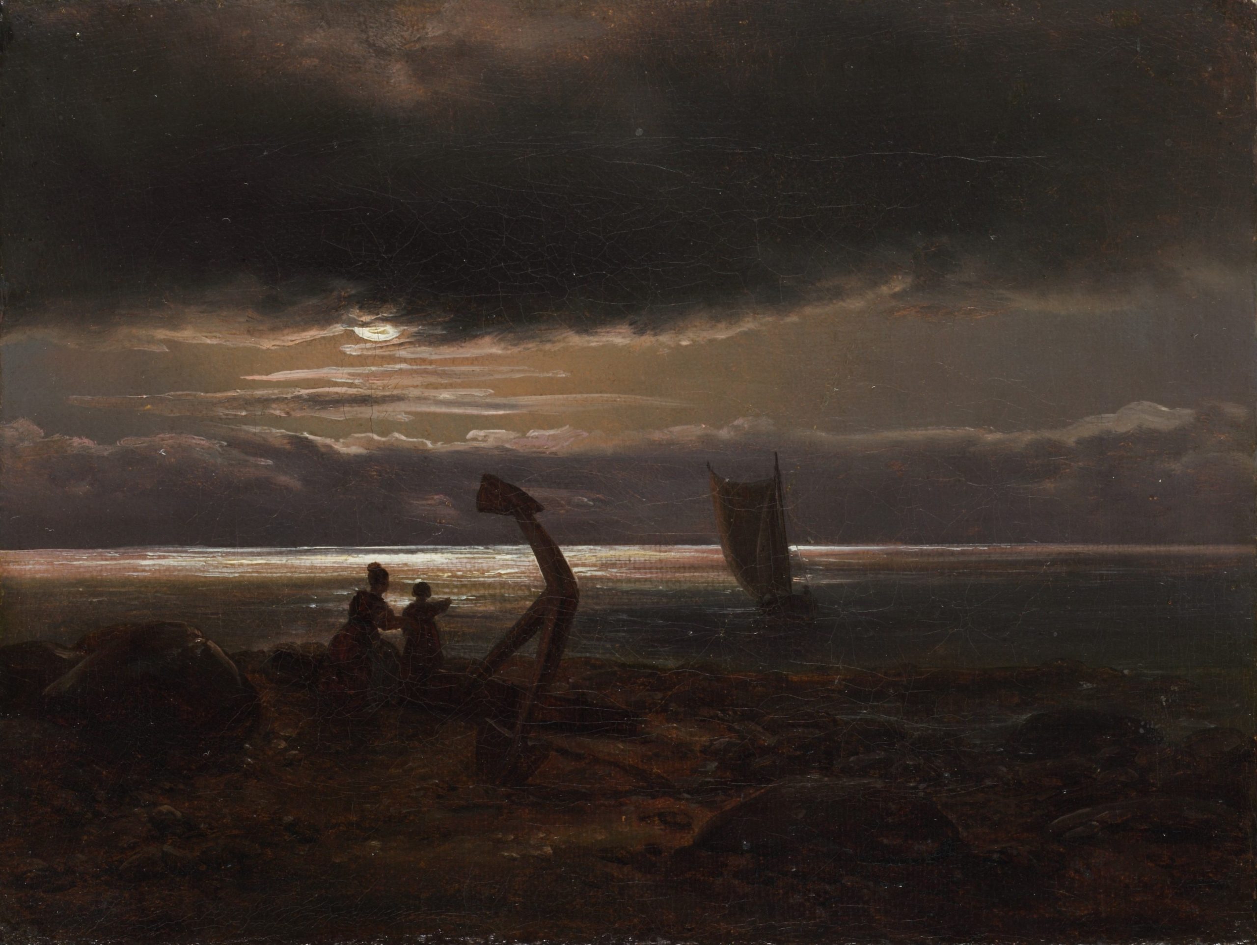 Mother and Child by the Sea by Johan Christian Dahl, ca. 1830. European Paintings Collection at The Metropolitan Museum of Art.
