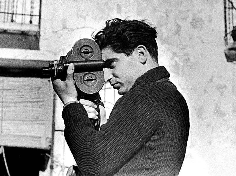 Photographer Robert Capa during the Spanish civil war, May 1937. Photo by Gerda Taro.
