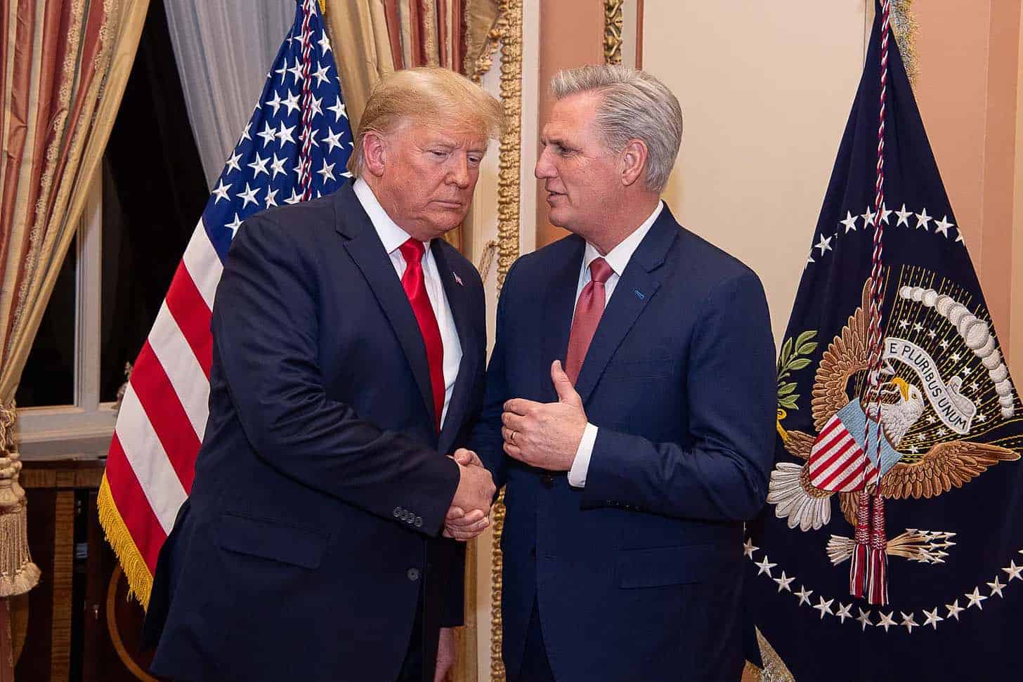 What could possibly go wrong when you go all lovey-dovey on an insurrectionist 30 days after an attempted coup? Photo credit: Office of GOP Leader Kevin McCarthy