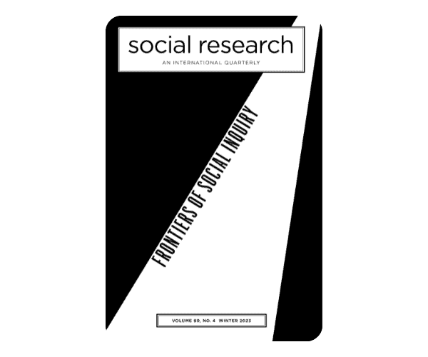 Social Research black and white graphic cover for winter 2023 issue