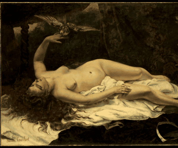 Woman with a parrot