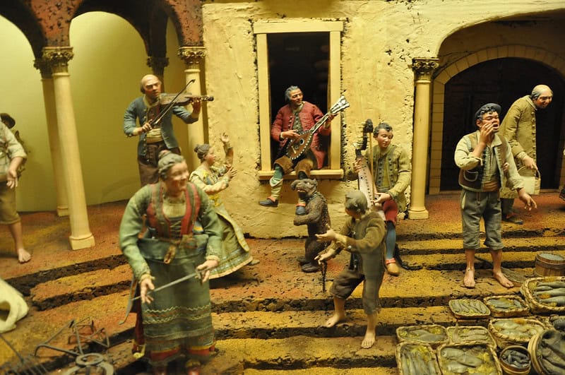 Photograph of Neapolitan nativity figures dancing