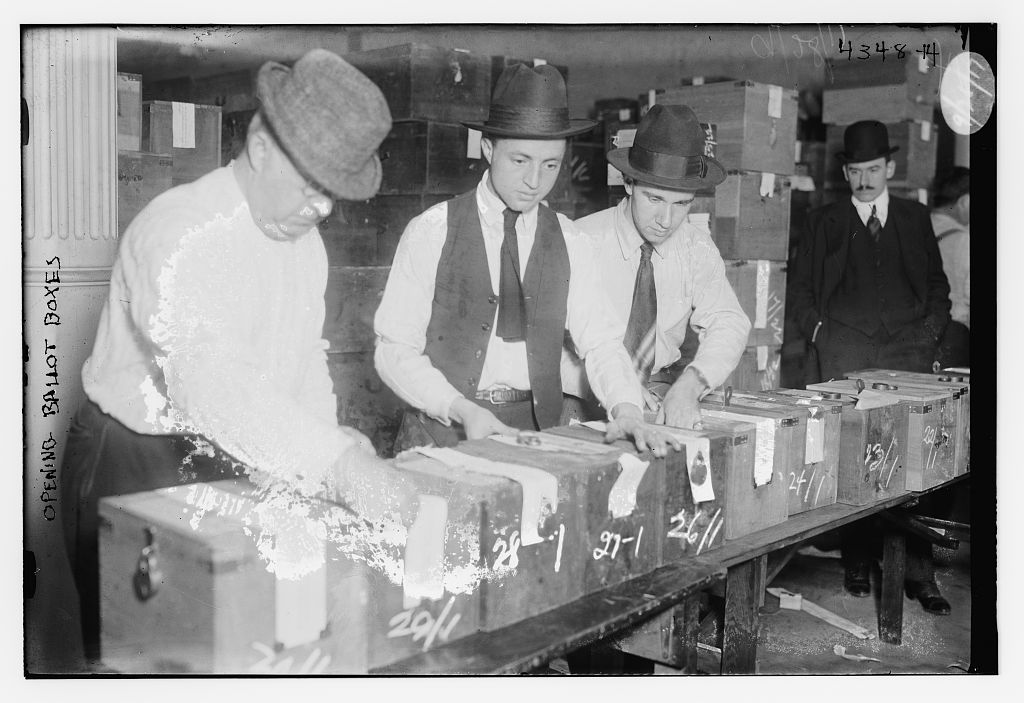 Opening Ballot Boxes (circa 1915) | Bain News Service via The Library of Congress